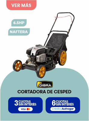 6.5HPNAFTERADIBRACORTADORA DE CESPED3 CUOTAS SIN INTERÉSVISA6 CUOTAS SIN INTERÉSCrédito Authogar